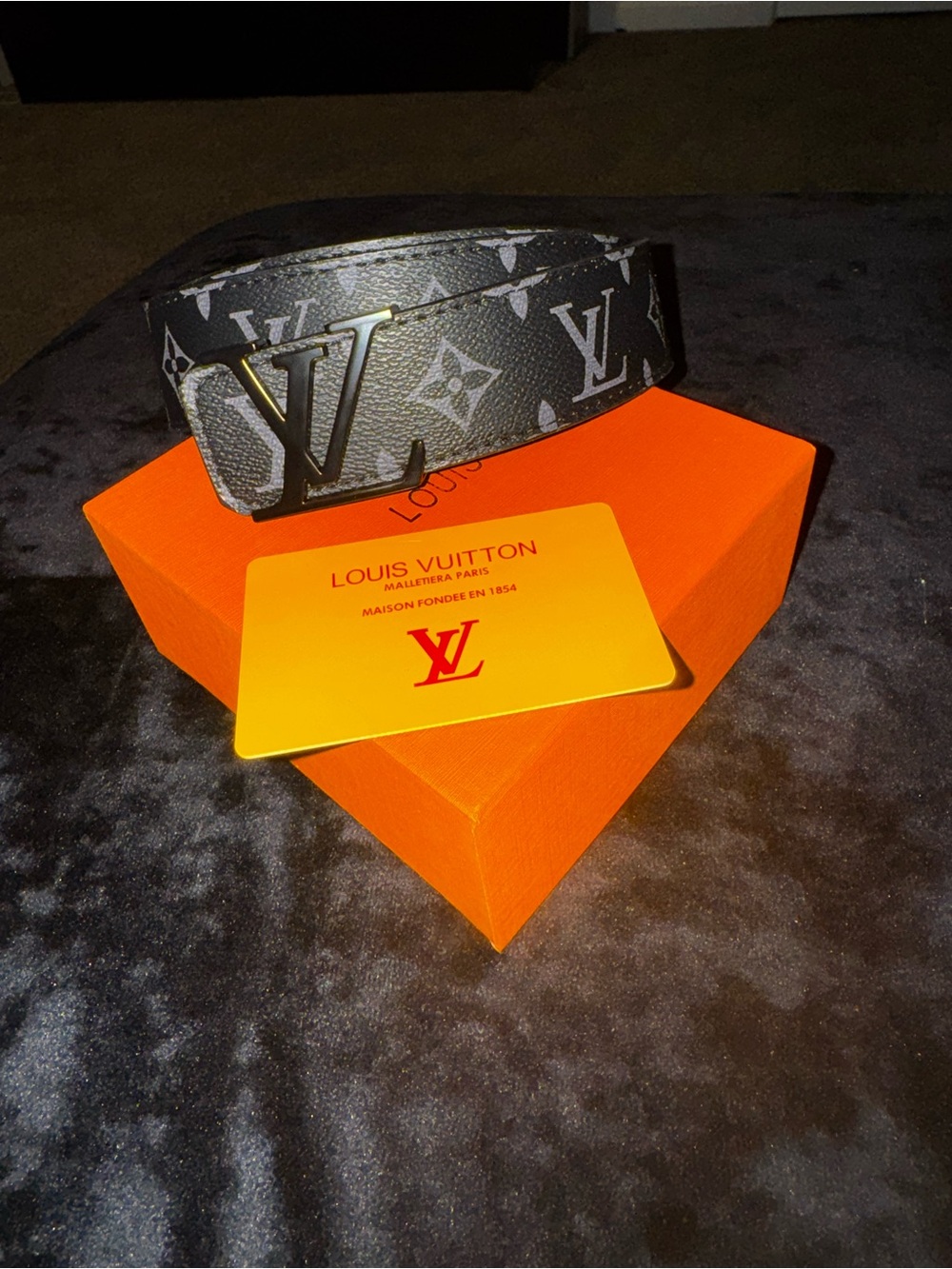 Louis Vuitton Black Monogram LV Buckle Men’s Belt